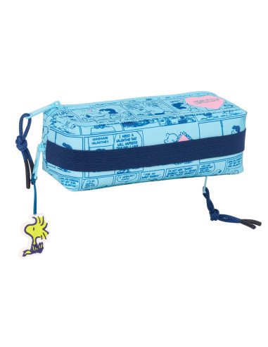 Portatodo Triple Pequeño Con Goma Elástica 22Cm Snoopy | Reino Escolar: Mochilas y Regalos