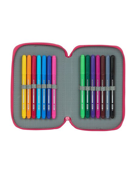 Plumier Doble Pqño 28 Pcs Blackfit8 Fresa | Reino Escolar: Mochilas y Regalos