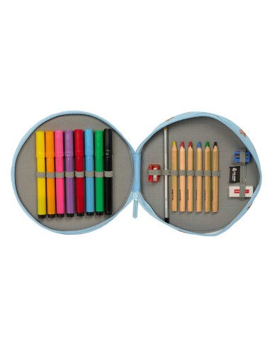Plumier Redondo 18 Pcs. Real Madrid Preescolar Azul | Reino Escolar: Mochilas y Regalos