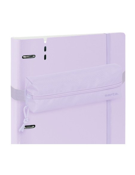 Portatodo Rectangular C/Goma Elast. 22Cm Safta "Light Purple" | Reino Escolar: Mochilas y Regalos