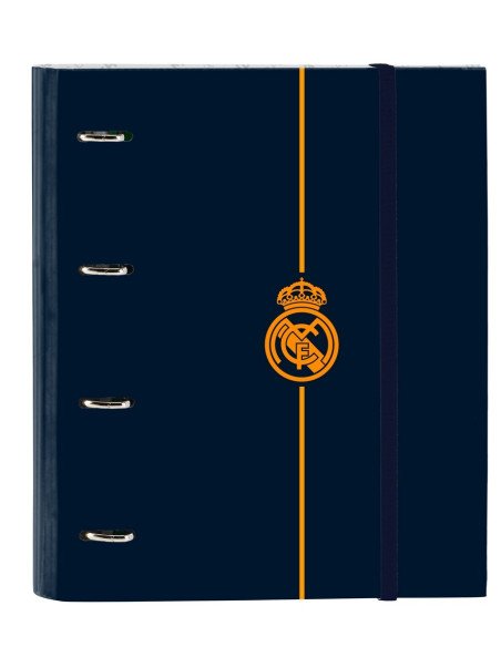 Carpeta 4 Anillas De 35Mm Con Recambio A4 100 Hojas Con Goma Y 5 Separadores Real Madrid | Reino Escolar: Mochilas y Regalos