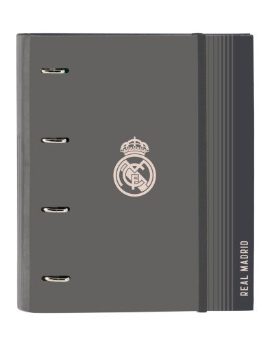 Carpeta 4 Anillas De 35Mm Con Recambio A4 100 Hojas Con Goma Y 5 Separadores Real Madrid | Reino Escolar: Mochilas y Regalos