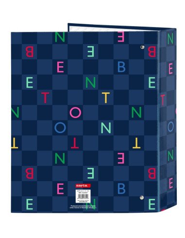 Carpeta Cartón Folio 4Anillas Lomo Ancho Benetton | Reino Escolar: Mochilas y Regalos