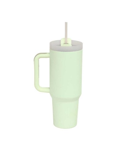 Vaso Termo 1200 ml con Pajita SAFTA "Verde Hoja"