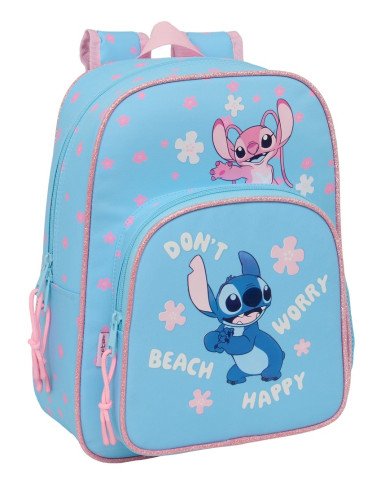 Mochila Infantil Adaptable a Carro Stitch "Happy" | Reino Escolar: Mochilas y Regalos