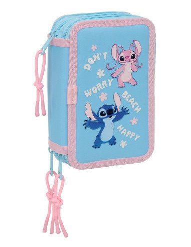 Plumier Triple 37 Pcs Stitch "Happy" | Reino Escolar: Mochilas y Regalos