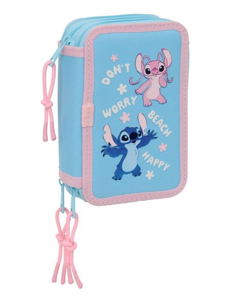 Plumier Triple 37 Pcs Stitch "Happy" | Reino Escolar: Mochilas y Regalos