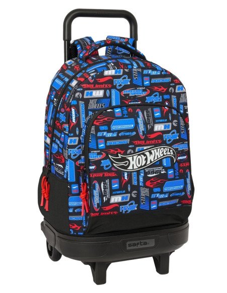 Mochila Grande Con Ruedas Compact Ext.Simple Hot Wheels | Reino Escolar: Mochilas y Regalos